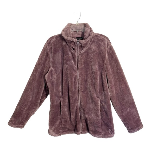 32 Degrees Heat Women Soft & Cozy Plush Luxe Velvet Full Zip Jacket Size XXL - Picture 2 of 8